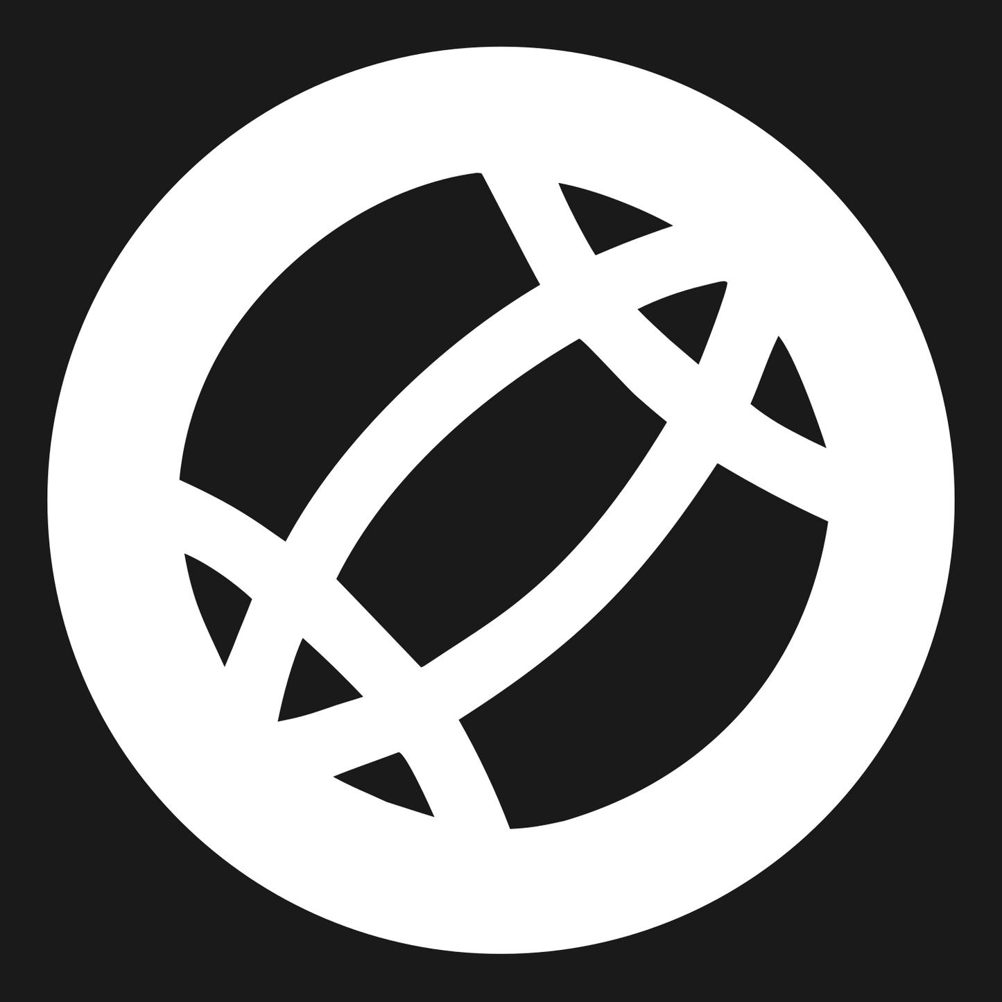 Negative Space Globe Football Badge #1a1a1a/#ffffff