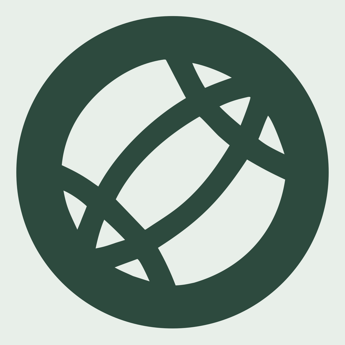 Negative Space Globe Football Badge #e8efe9/#2d4a3e