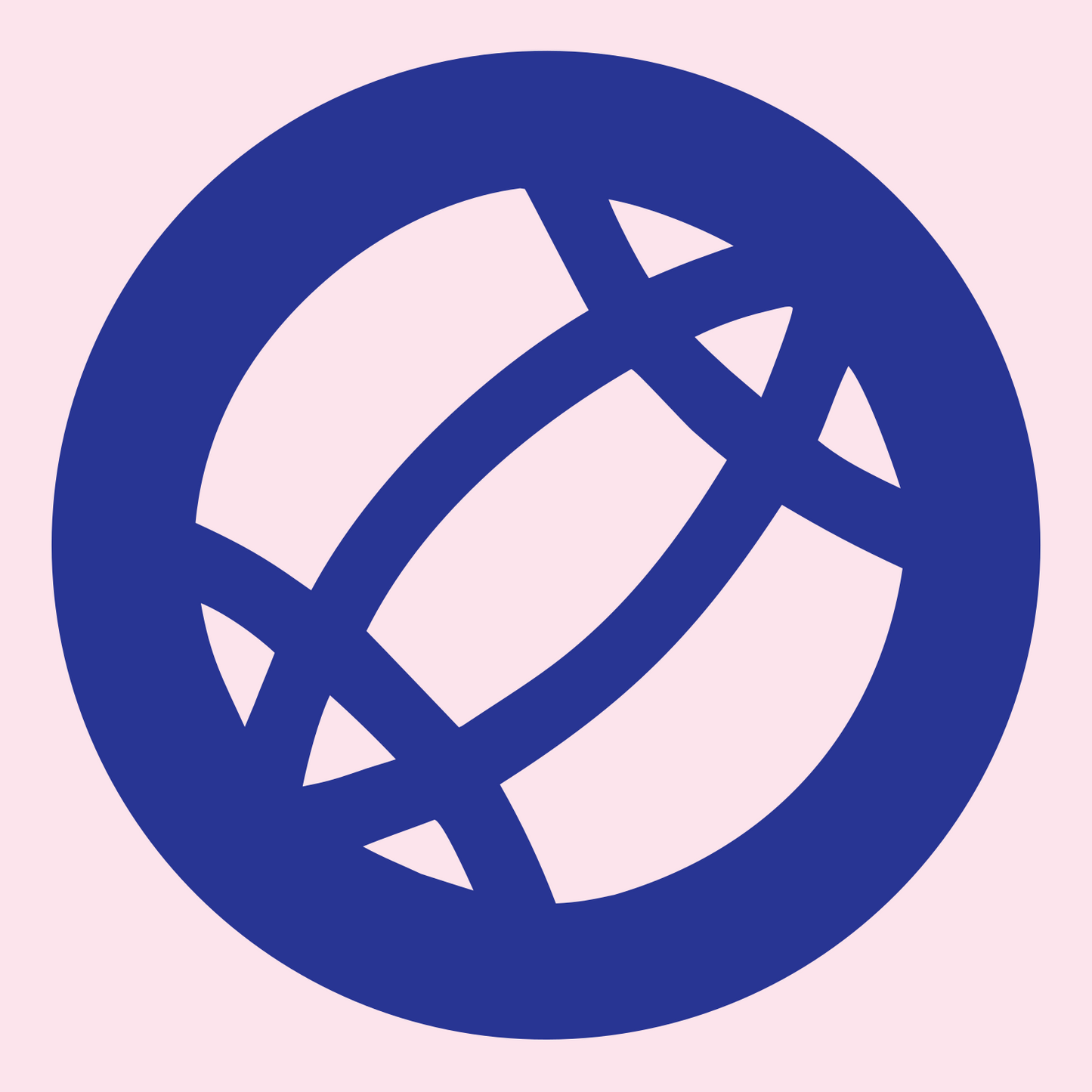 Negative Space Globe Football Badge #fce4ec/#283593