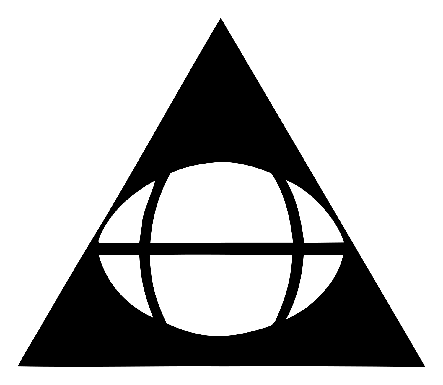 Negative Space Triangle Globe Mark #ffffff/#000000
