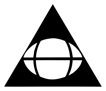 Negative Space Triangle Globe Mark #ffffff/#000000