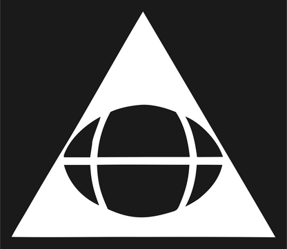 Negative Space Triangle Globe Mark #1a1a1a/#ffffff