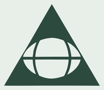 Negative Space Triangle Globe Mark #e8efe9/#2d4a3e