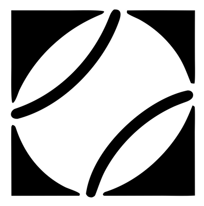 Negative Space Football Square Badge #ffffff/#000000