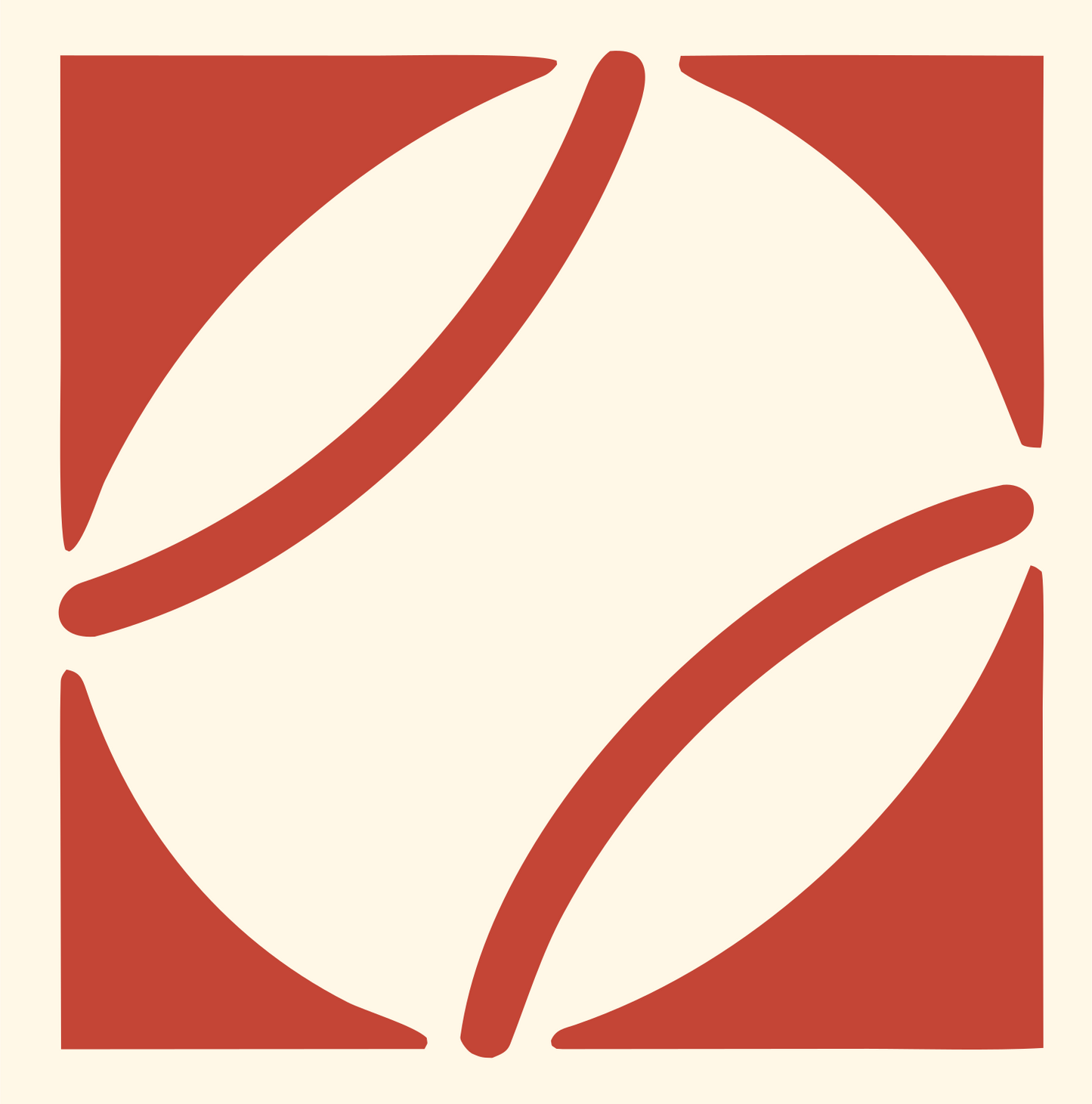 Negative Space Football Square Badge #fff8e7/#c44536