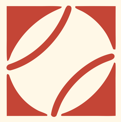 Negative Space Football Square Badge #fff8e7/#c44536