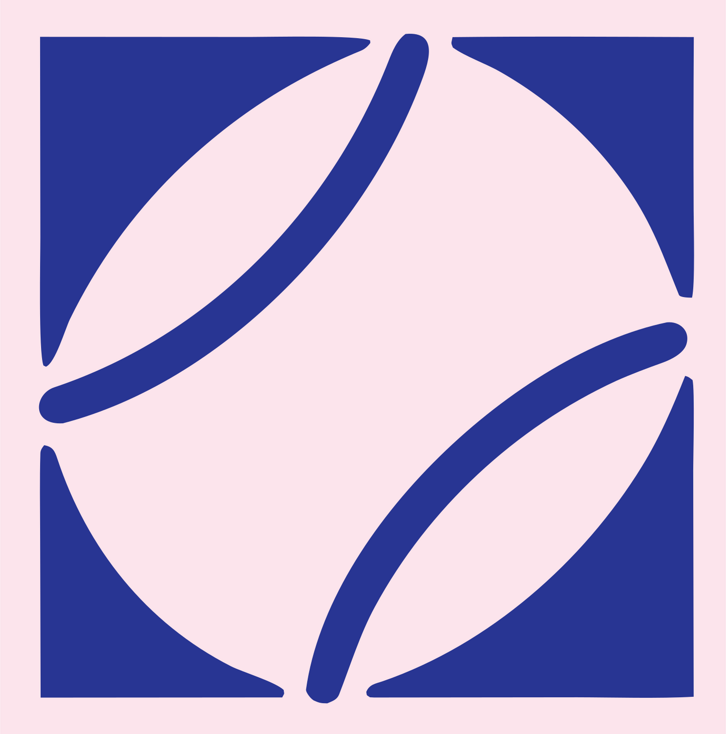 Negative Space Football Square Badge #fce4ec/#283593