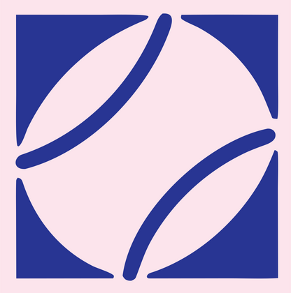 Negative Space Football Square Badge #fce4ec/#283593