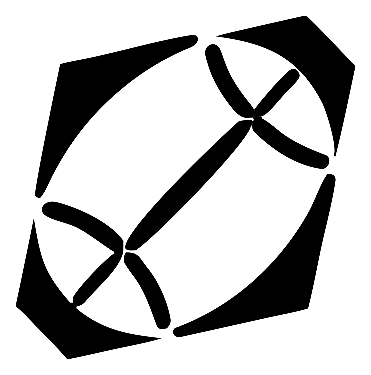 Negative Space Diamond Football Crest #ffffff/#000000