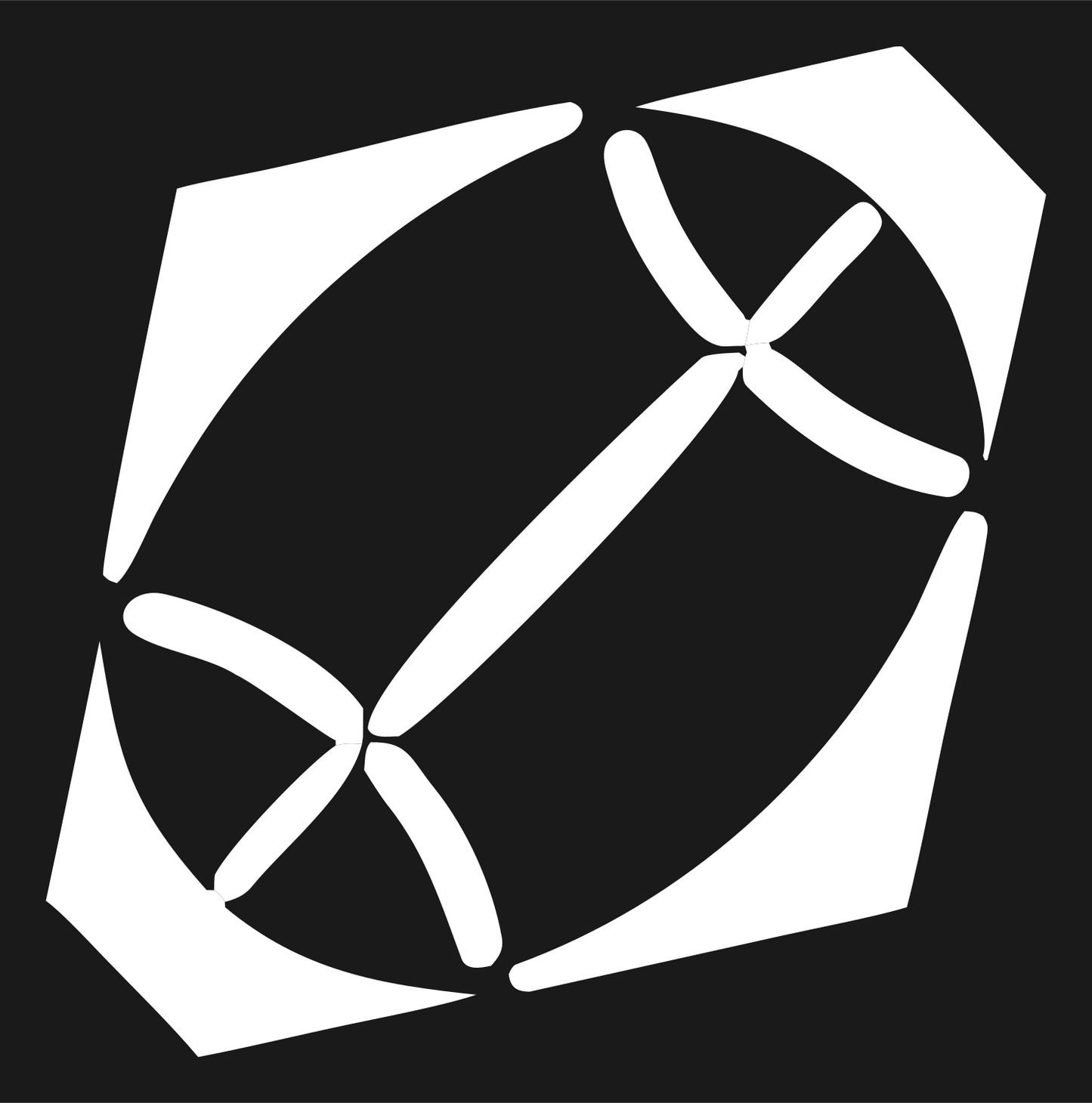 Negative Space Diamond Football Crest #1a1a1a/#ffffff