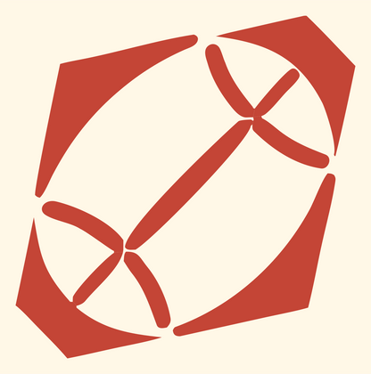 Negative Space Diamond Football Crest #fff8e7/#c44536