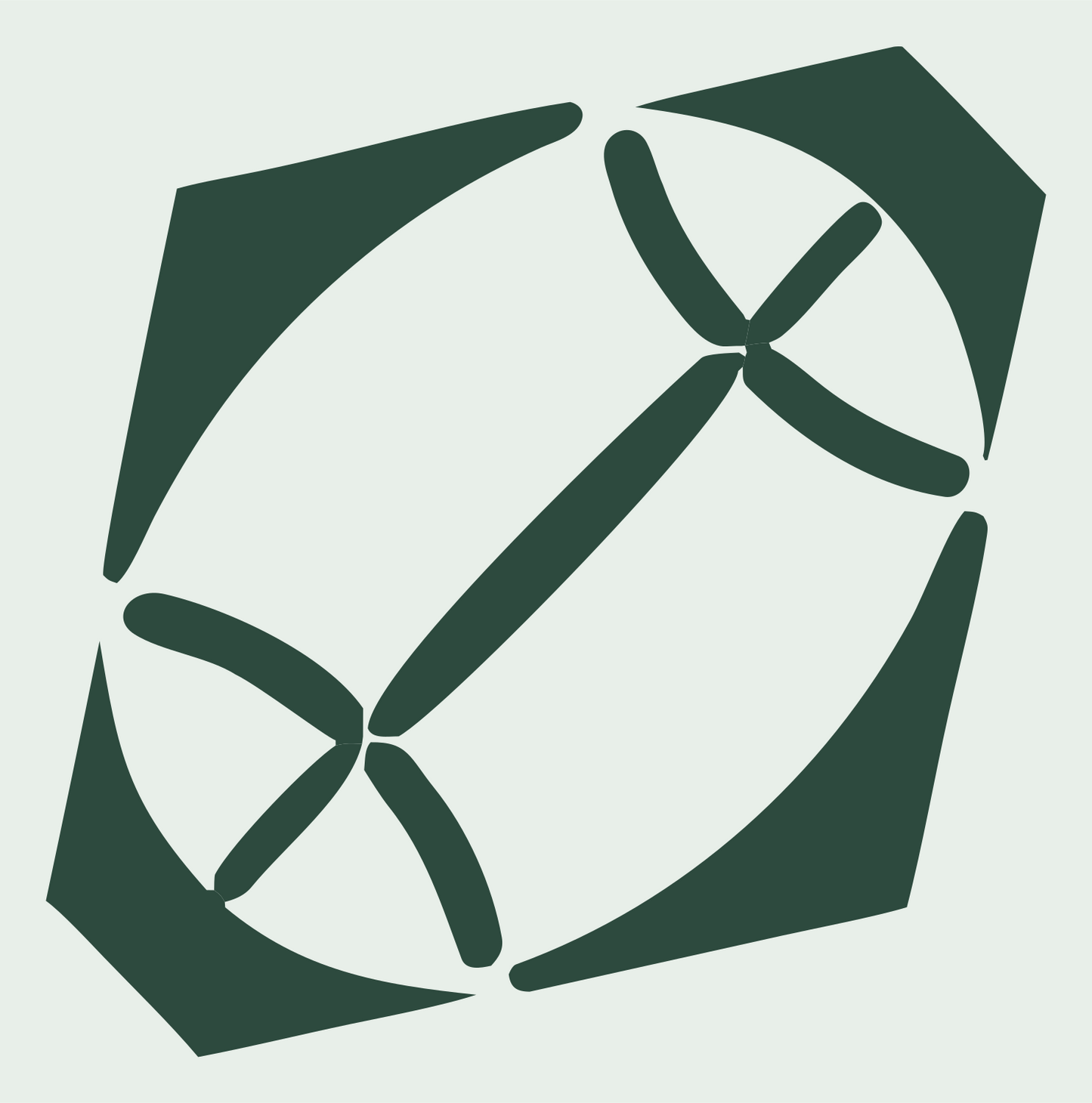 Negative Space Diamond Football Crest #e8efe9/#2d4a3e