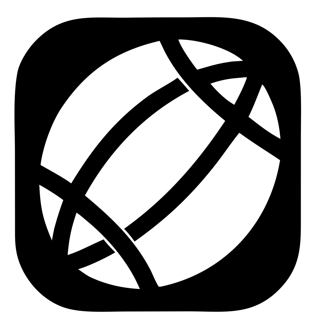 Negative Space Football Rounded Icon #ffffff/#000000