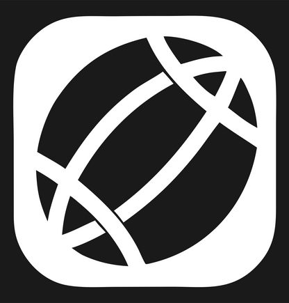 Negative Space Football Rounded Icon #1a1a1a/#ffffff
