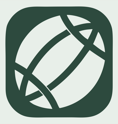 Negative Space Football Rounded Icon #e8efe9/#2d4a3e