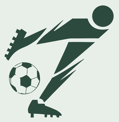 Blocky Soccer Player Kicking Icon #e8efe9/#2d4a3e