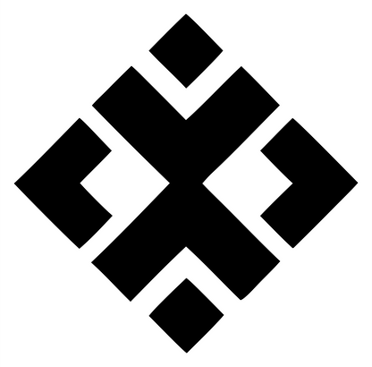 Chunky Diamond Cross Pattern Mark #ffffff/#000000