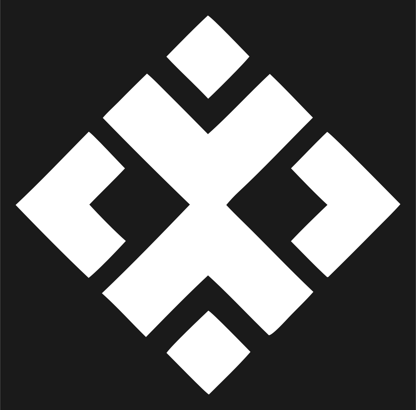 Chunky Diamond Cross Pattern Mark #1a1a1a/#ffffff