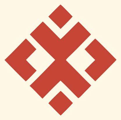 Chunky Diamond Cross Pattern Mark #fff8e7/#c44536