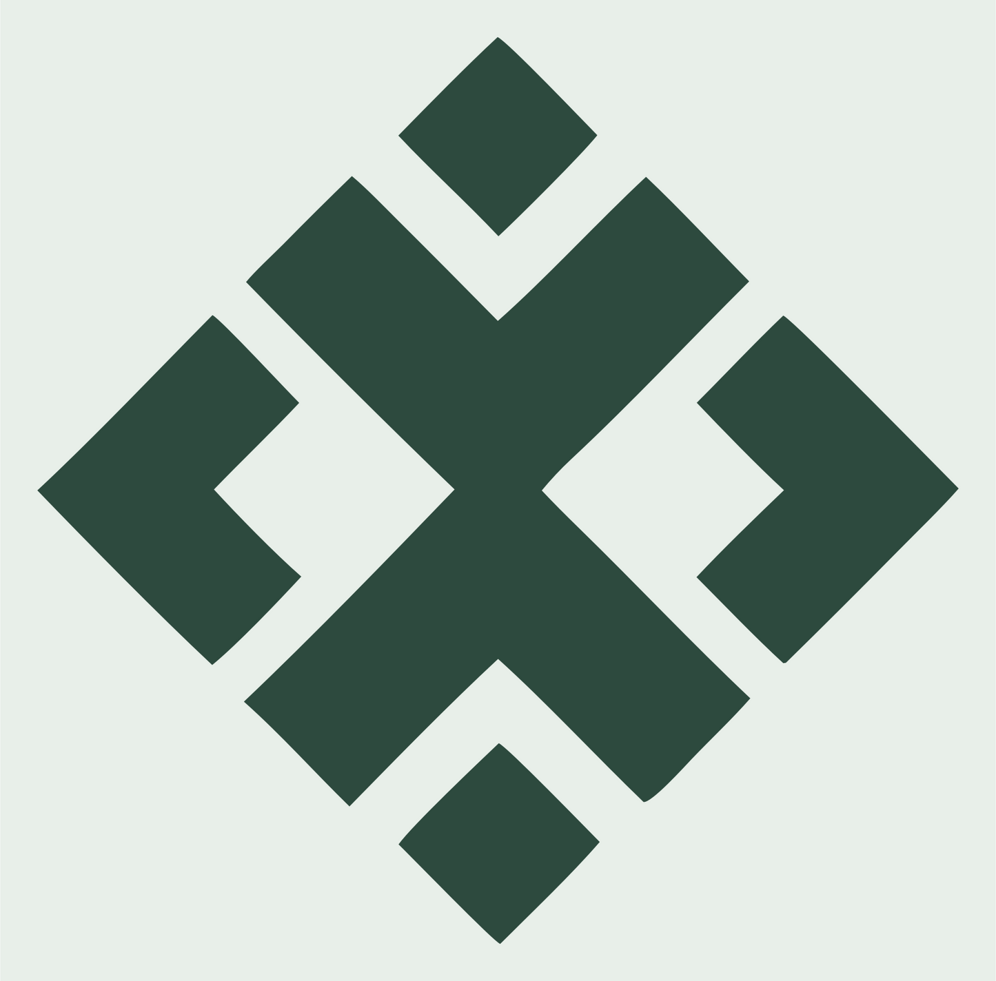 Chunky Diamond Cross Pattern Mark #e8efe9/#2d4a3e