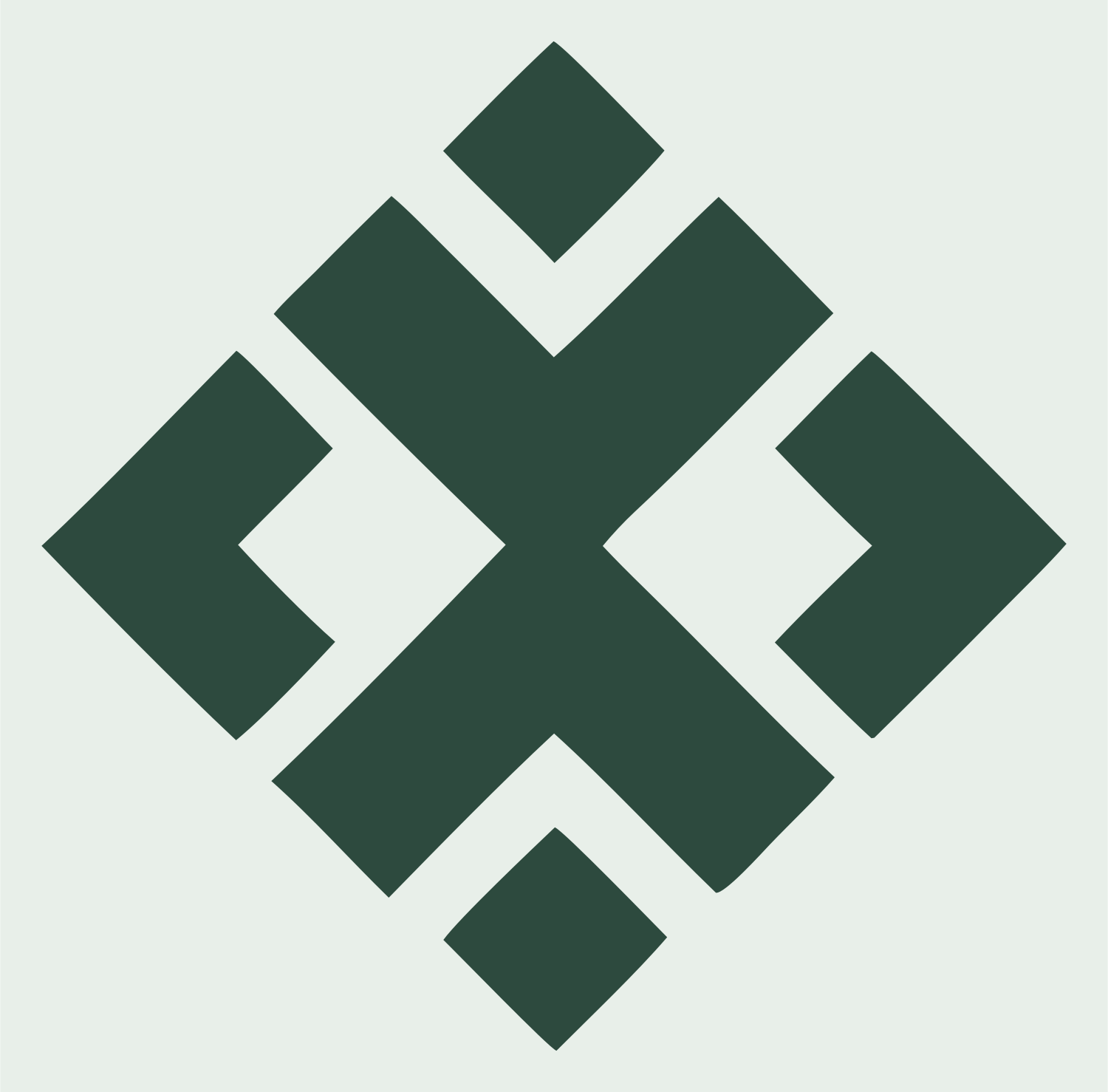 Chunky Diamond Cross Pattern Mark #e8efe9/#2d4a3e