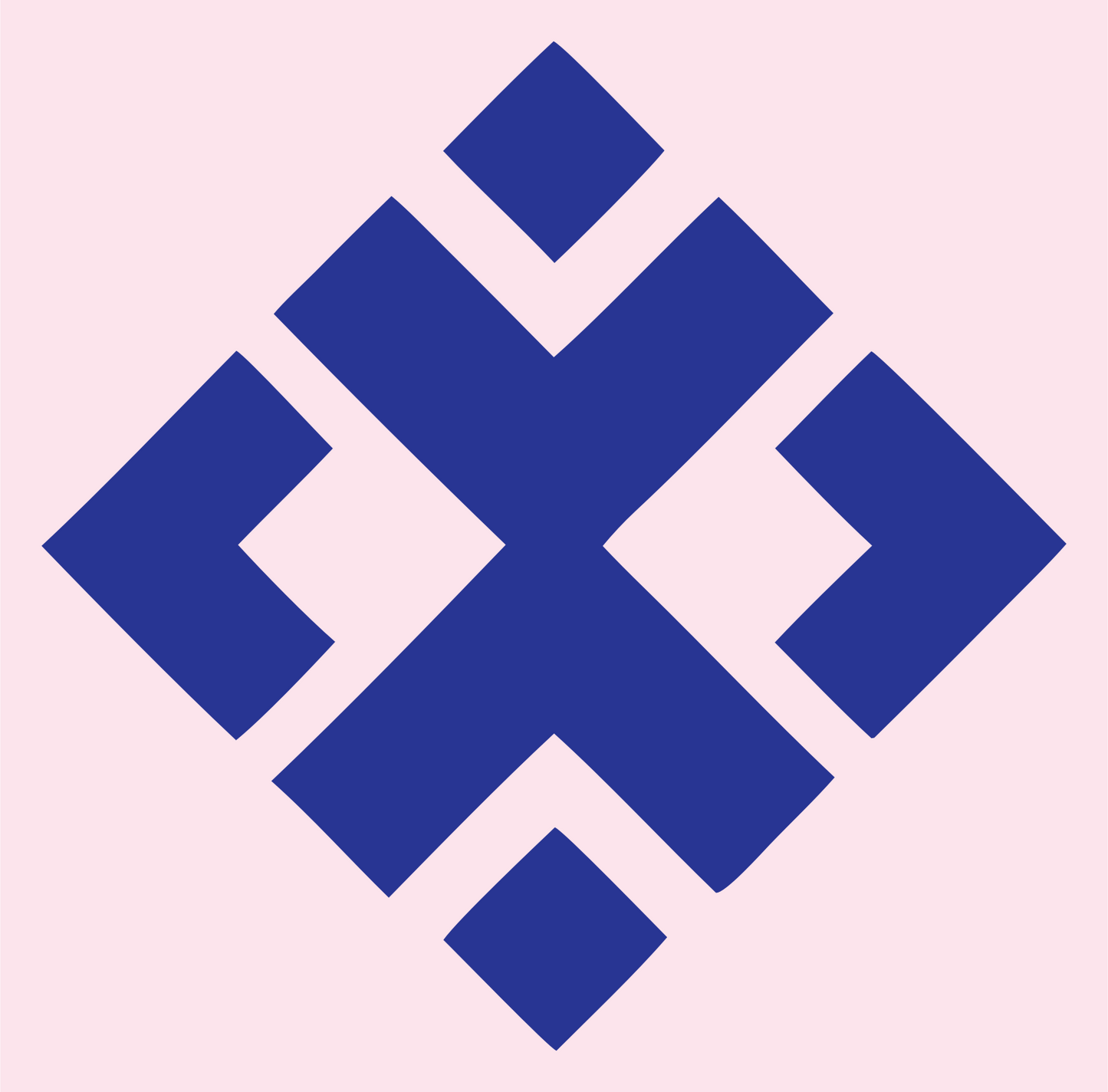Chunky Diamond Cross Pattern Mark #fce4ec/#283593