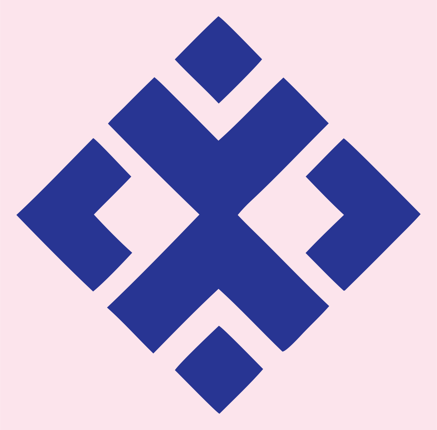 Chunky Diamond Cross Pattern Mark #fce4ec/#283593