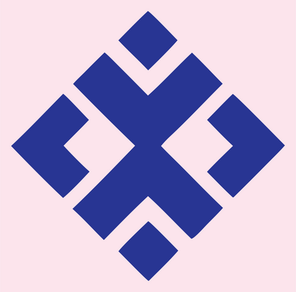 Chunky Diamond Cross Pattern Mark #fce4ec/#283593