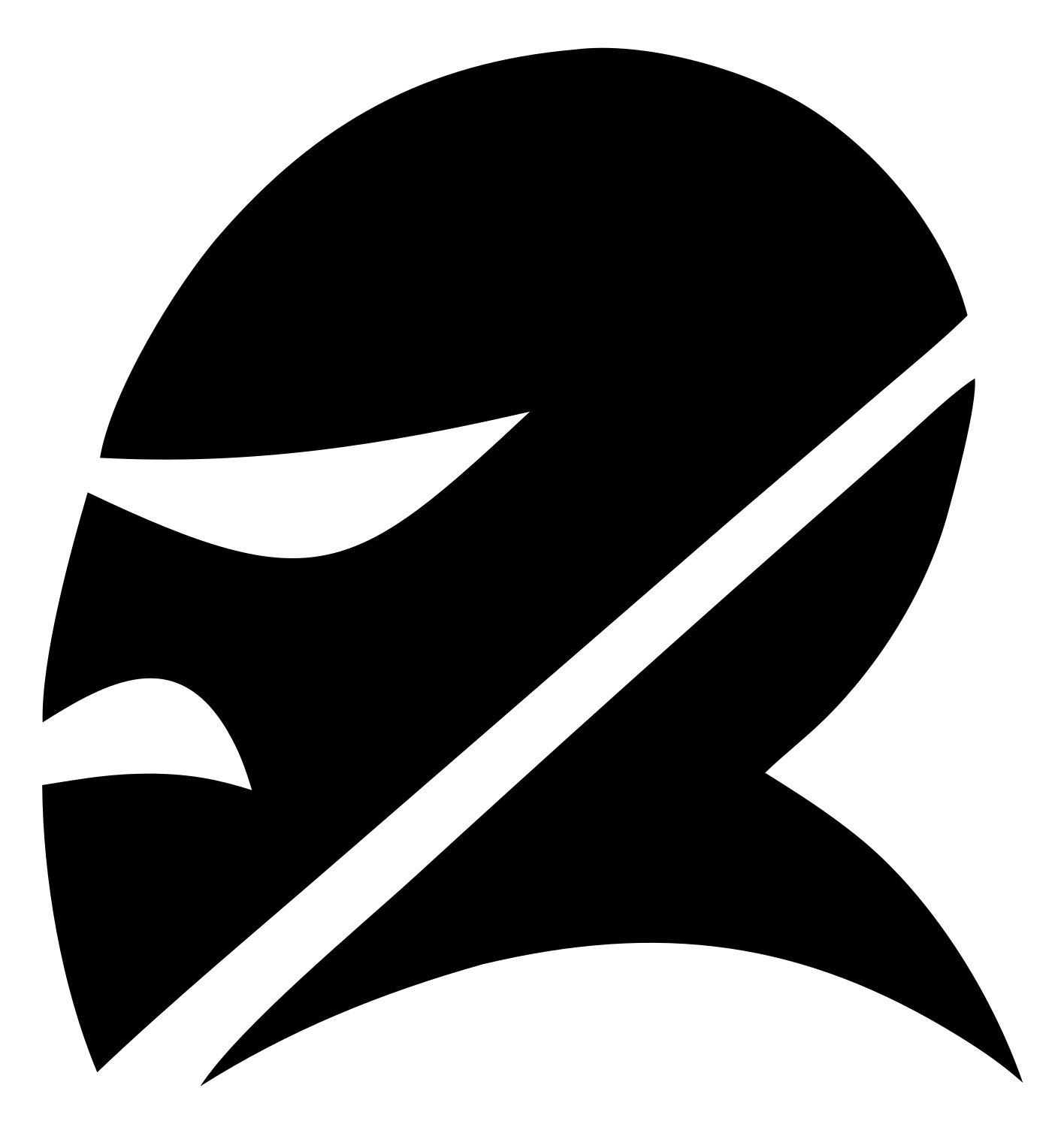 Masked Warrior Helmet Crest #ffffff/#000000