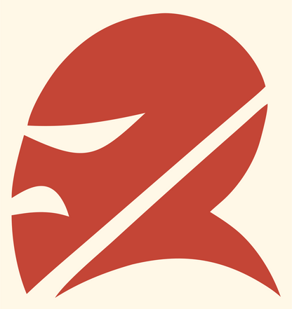 Masked Warrior Helmet Crest #fff8e7/#c44536