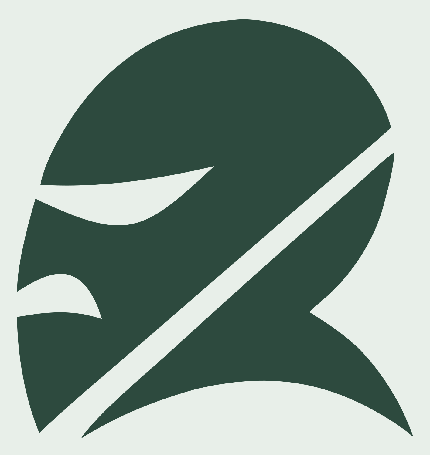 Masked Warrior Helmet Crest #e8efe9/#2d4a3e