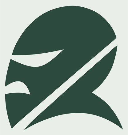 Masked Warrior Helmet Crest #e8efe9/#2d4a3e