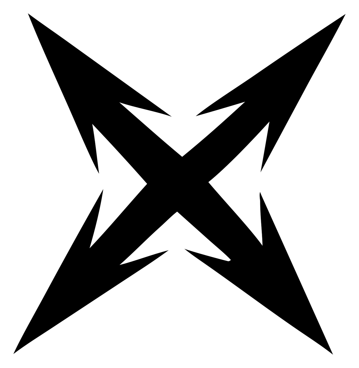 Sharp Four-Point Star Badge #ffffff/#000000