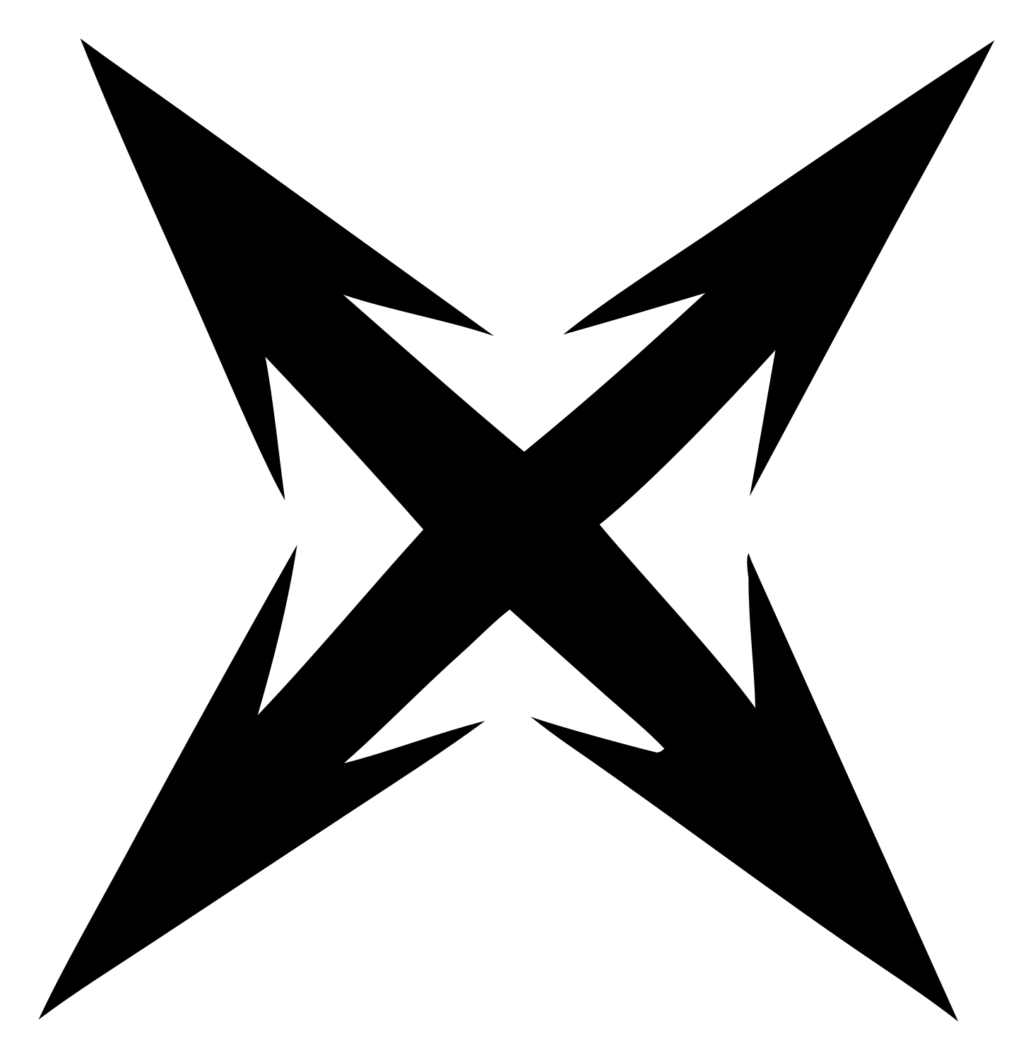 Sharp Four-Point Star Badge #ffffff/#000000