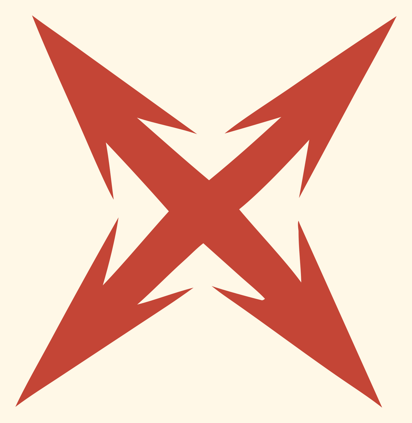 Sharp Four-Point Star Badge #fff8e7/#c44536