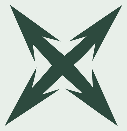 Sharp Four-Point Star Badge #e8efe9/#2d4a3e