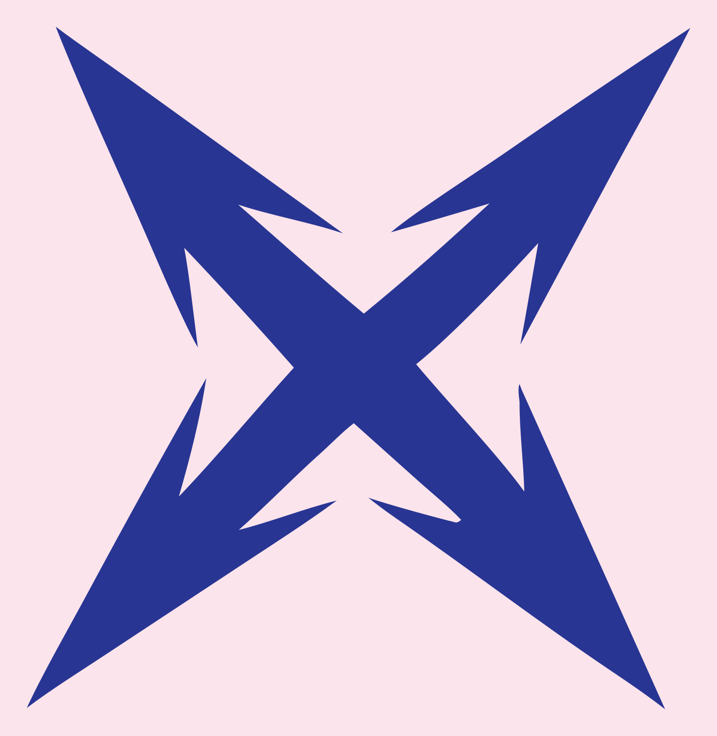 Sharp Four-Point Star Badge #fce4ec/#283593