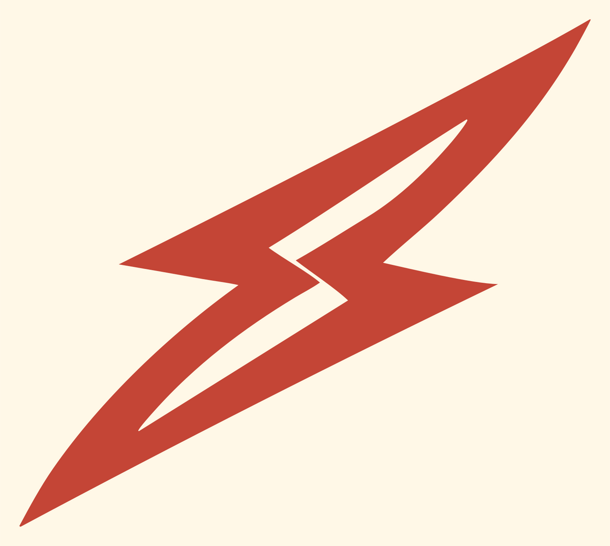 Bold Lightning Bolt Football Mark #fff8e7/#c44536