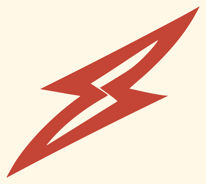 Bold Lightning Bolt Football Mark #fff8e7/#c44536