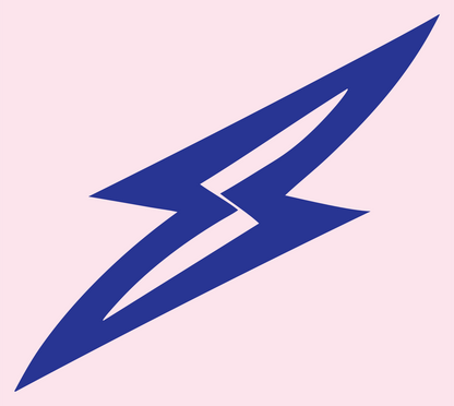 Bold Lightning Bolt Football Mark #fce4ec/#283593