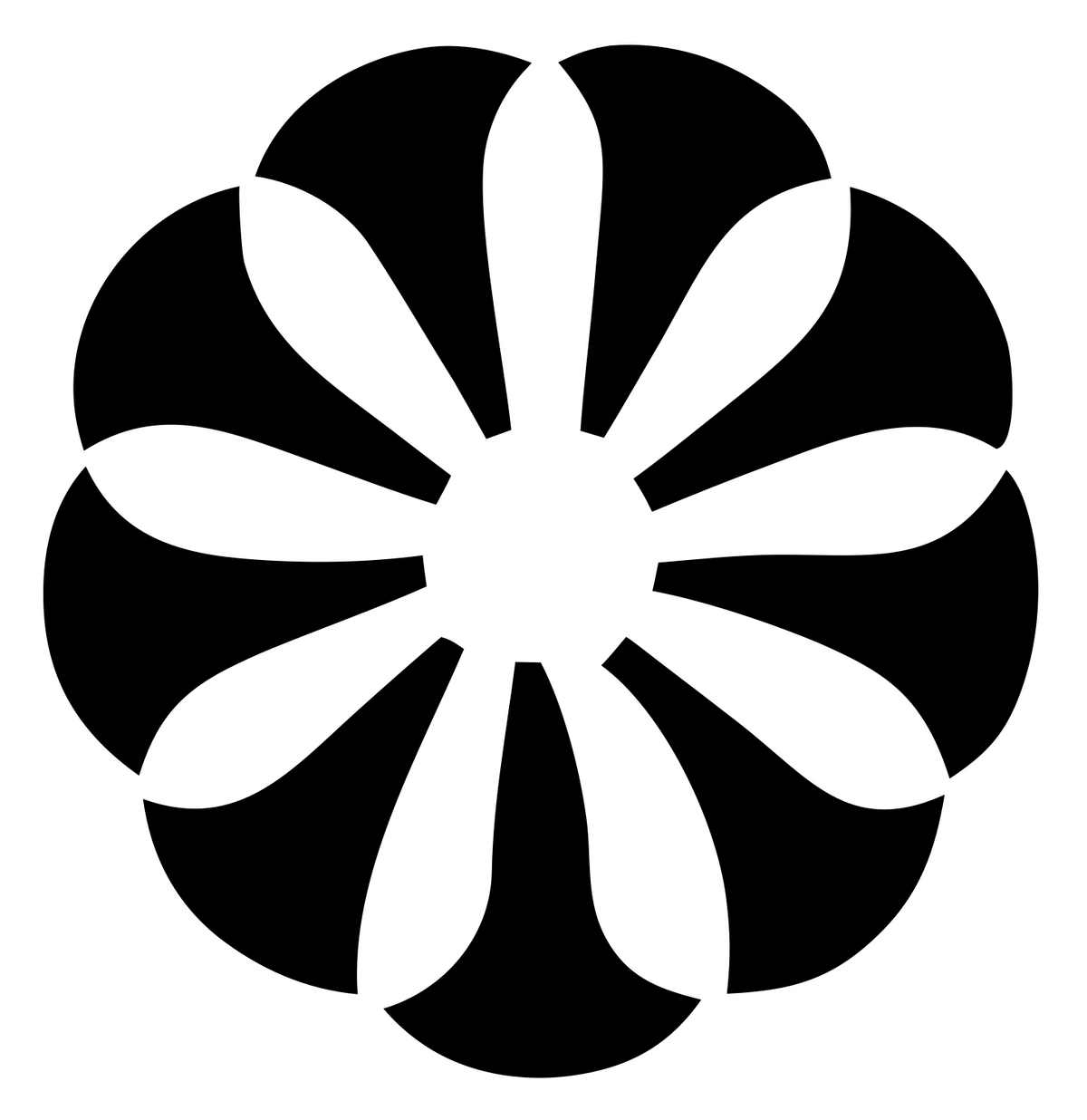 Negative Space Flower Rosette Badge #ffffff/#000000