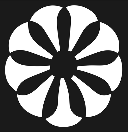 Negative Space Flower Rosette Badge #1a1a1a/#ffffff
