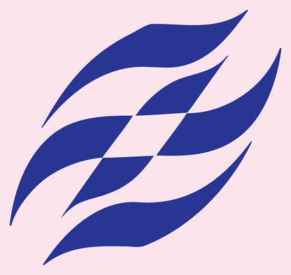 Waving Checkered Flag Football Mark #fce4ec/#283593