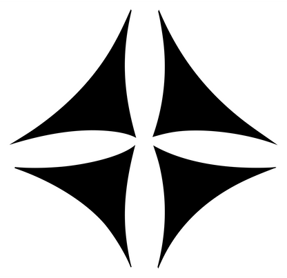 Four-Point Star Football Crest #ffffff/#000000