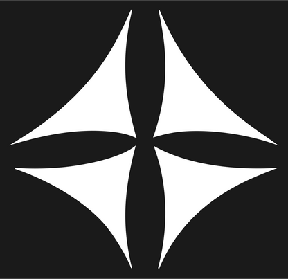 Four-Point Star Football Crest #1a1a1a/#ffffff