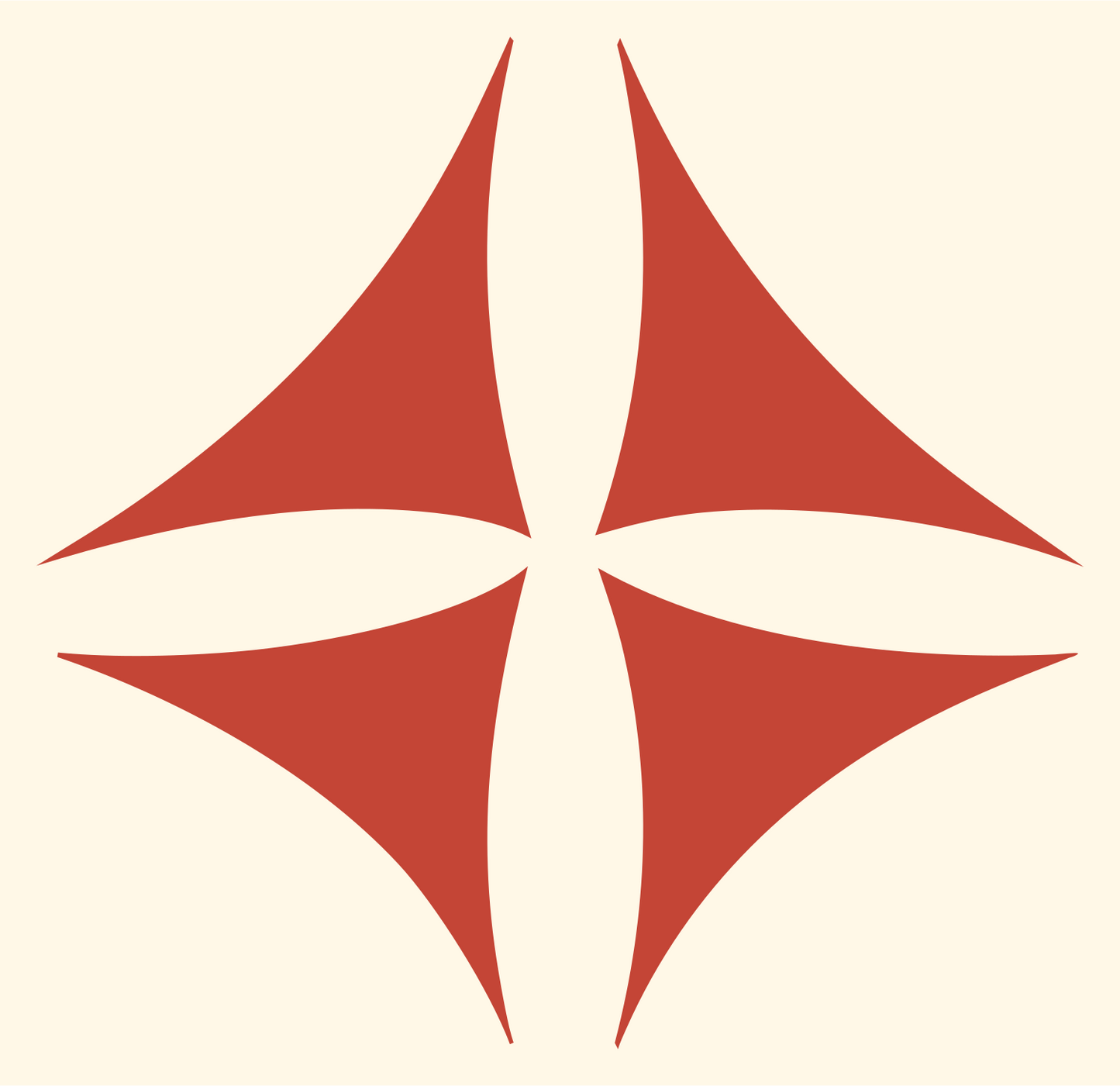 Four-Point Star Football Crest #fff8e7/#c44536