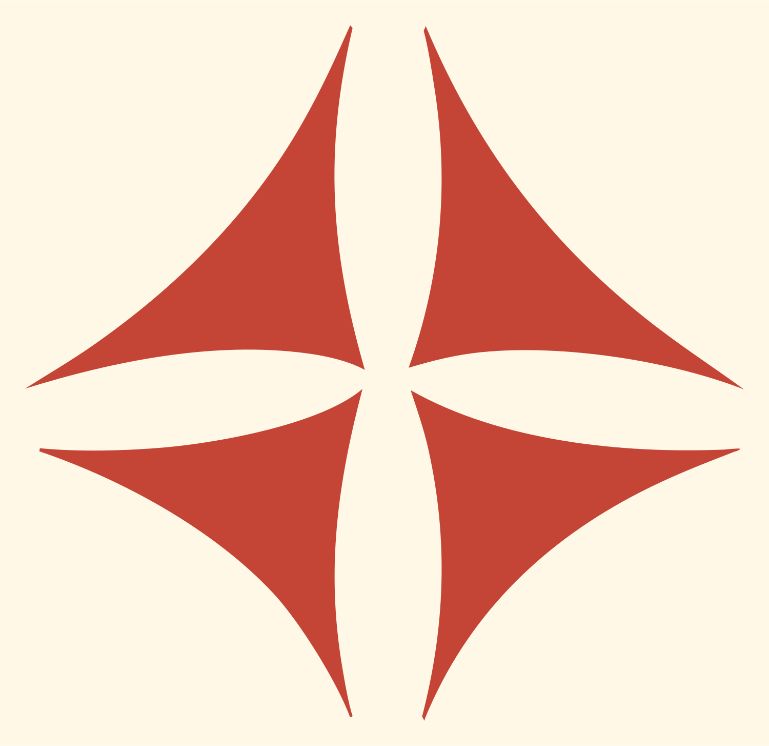Four-Point Star Football Crest #fff8e7/#c44536