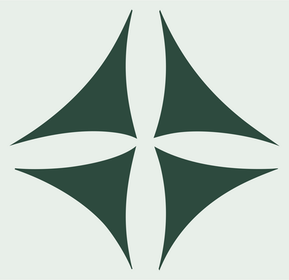 Four-Point Star Football Crest #e8efe9/#2d4a3e