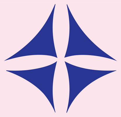 Four-Point Star Football Crest #fce4ec/#283593
