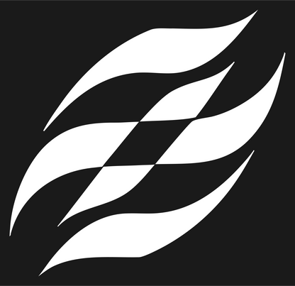 Wavy Checkered Flag Racing Badge #1a1a1a/#ffffff